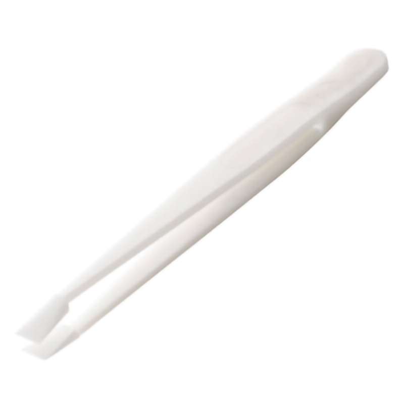 Full Plastic Tweezers, Style 710, Delrin, Very Fine, Short, Flat, 4.5"
